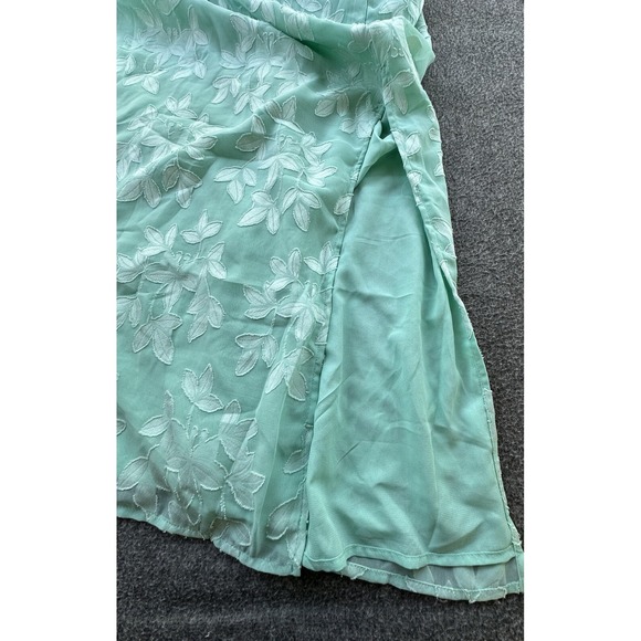 A New Day Dress Womens X-Small Mint Green Floral Lined Jacquard Maxi Slip‎ New - Picture 8 of 13